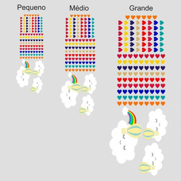 Adesivo de Parede Infantil Nuvens Chuva de Coraes