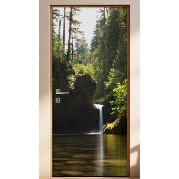 Adesivo Para Porta Paisagem Cachoeira