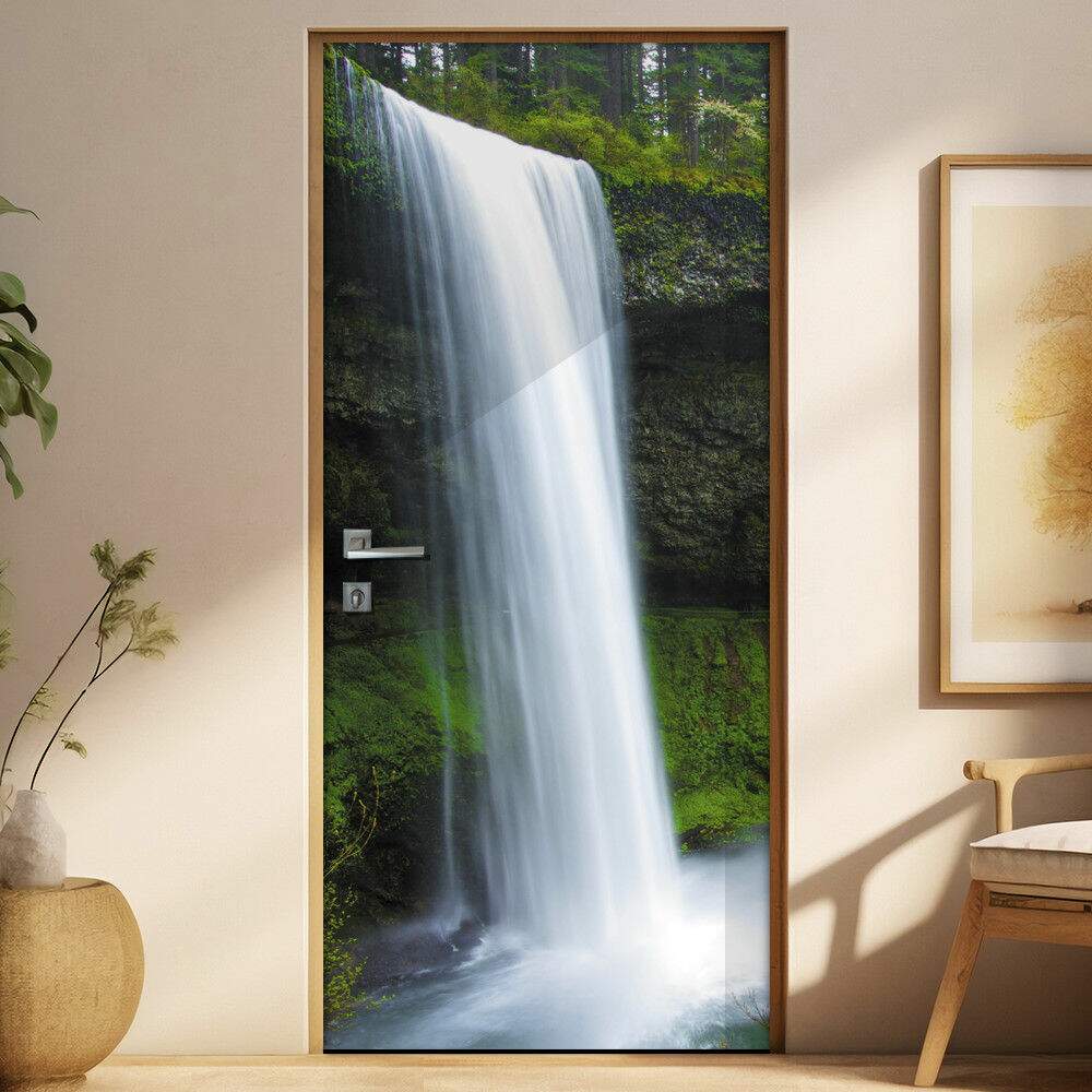 Adesivo Para Porta Paisagens Cachoeira 2