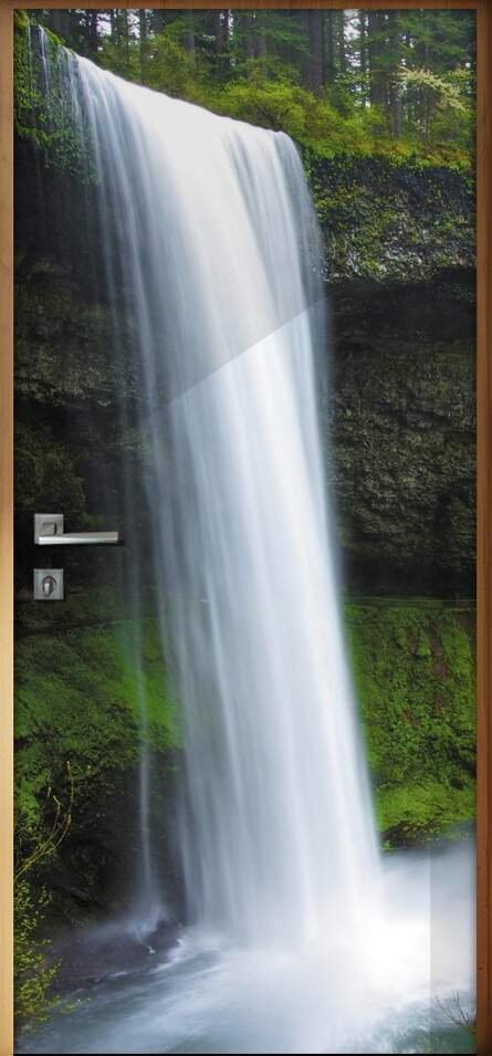 Adesivo Para Porta Paisagens Cachoeira 2