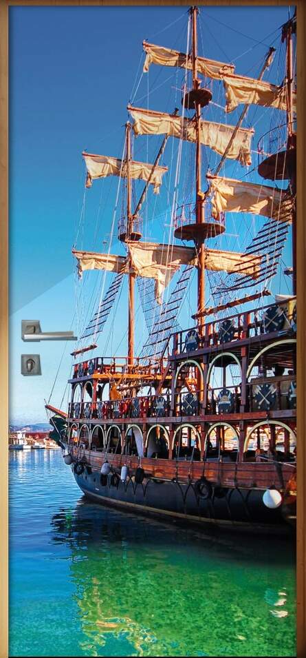 Adesivo Para Porta Paisagens Caravela