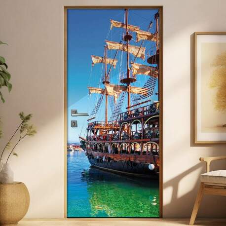 Adesivo Para Porta Paisagens Caravela