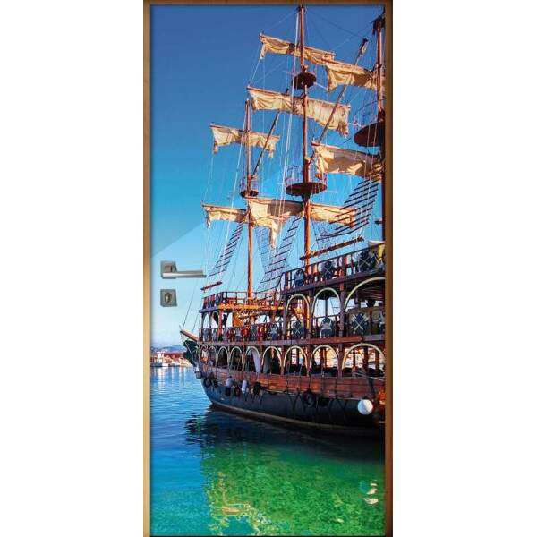 Adesivo Para Porta Paisagens Caravela
