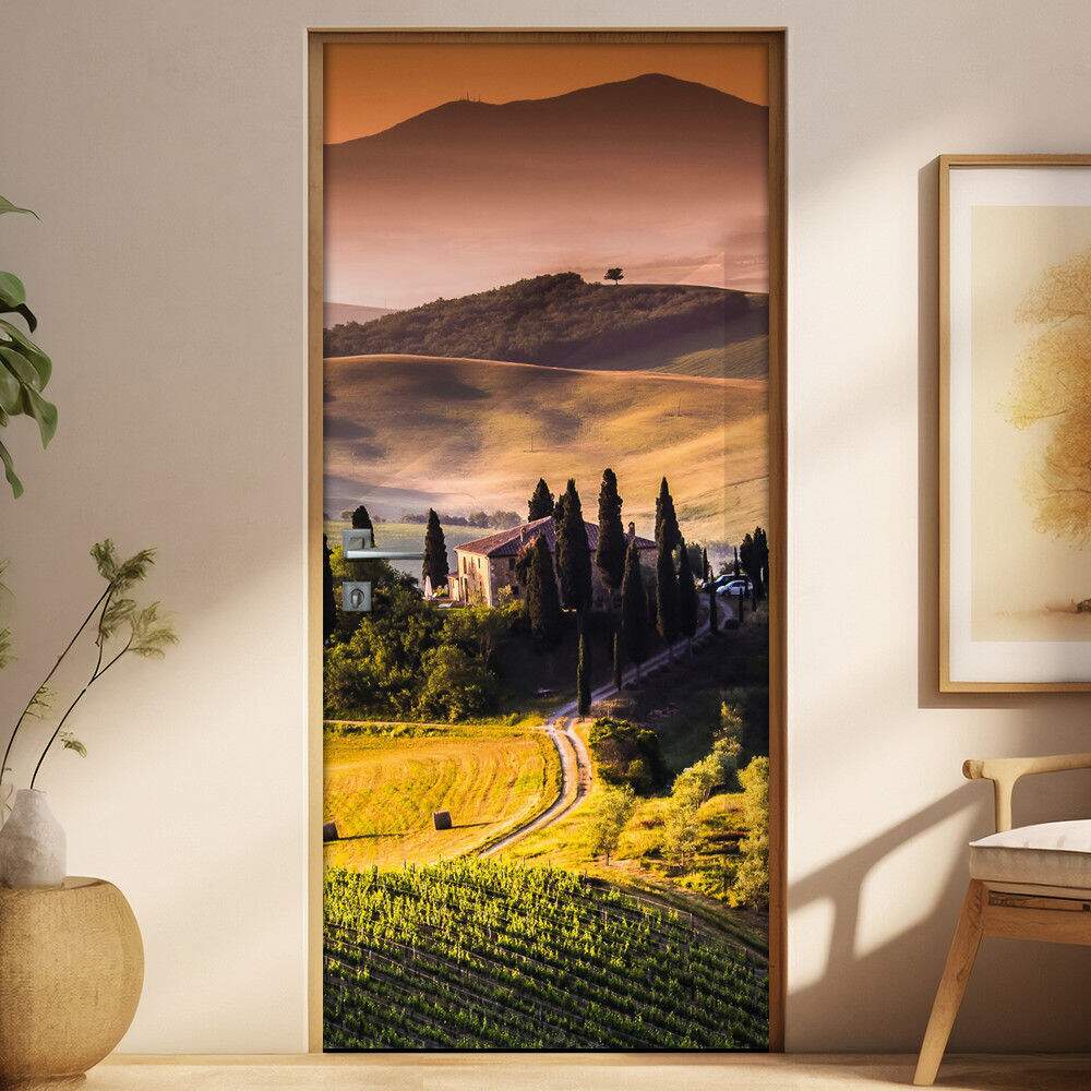 Adesivo Para Porta Paisagens Casa Nas Montanhas