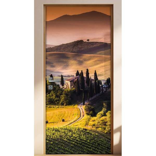Adesivo Para Porta Paisagens Casa Nas Montanhas