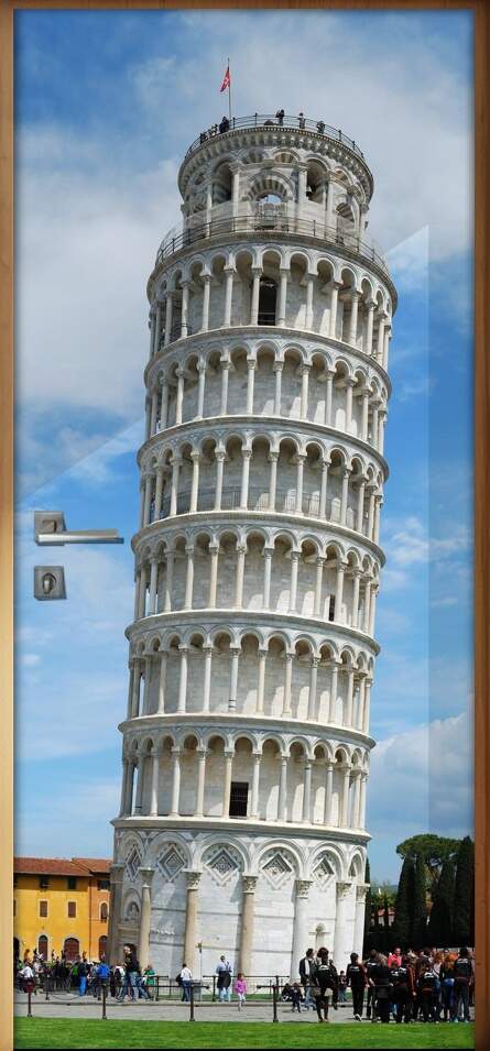 Adesivo Para Porta Paisagens Torre De Pisa