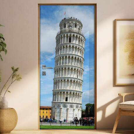 Adesivo Para Porta Paisagens Torre De Pisa