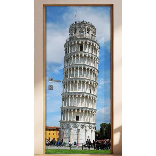 Adesivo Para Porta Paisagens Torre De Pisa