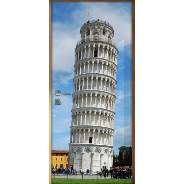 Adesivo Para Porta Paisagens Torre De Pisa