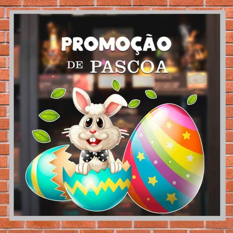 Adesivo para Vitrine Promoo Pscoa 8