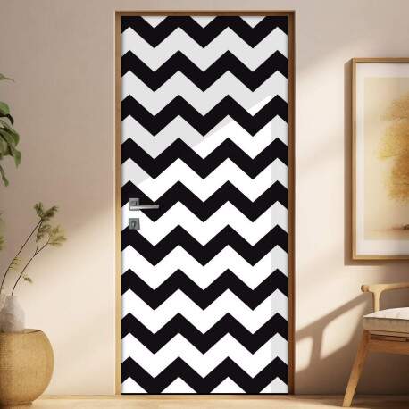 Adesivo Para Porta Abstrata 05 Chevron