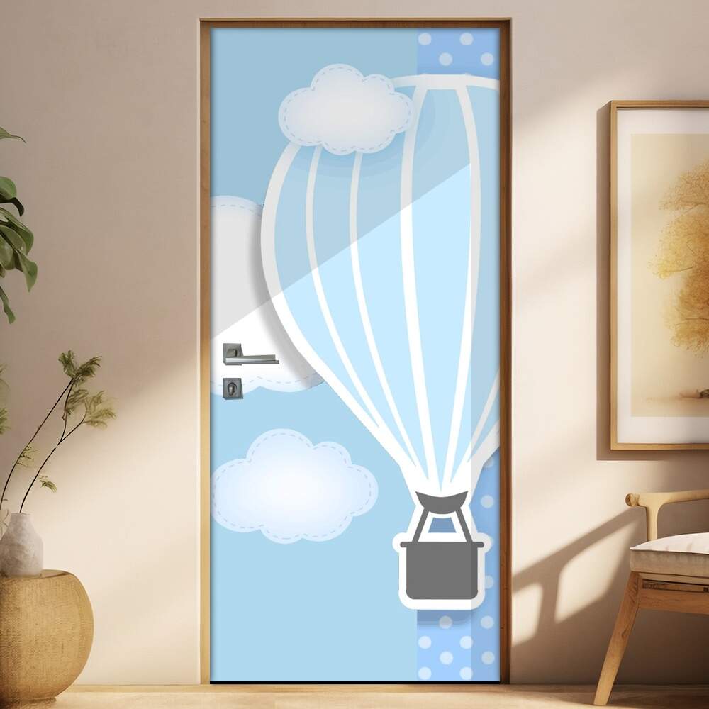 Adesivo para Porta Infantil Balo com Nuvens
