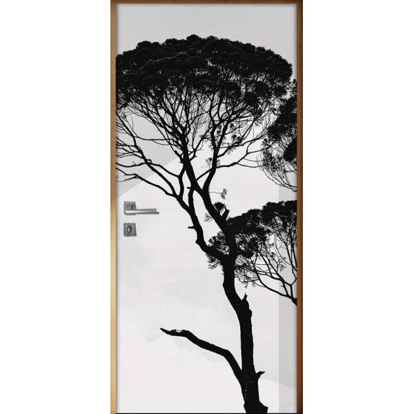 Adesivo para Porta Paisagem rvores Silhuetas