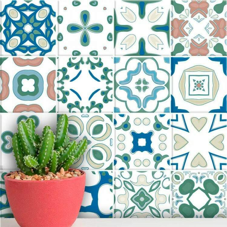 Adesivos de Azulejos Ladrilhos Hidrulicos Modelo 123