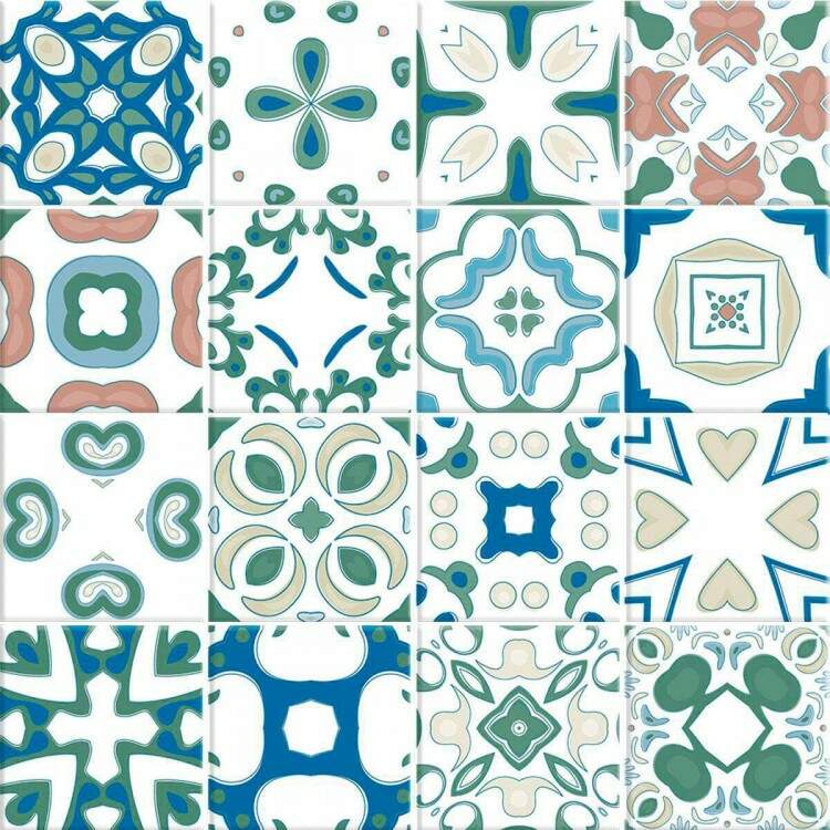 Adesivos de Azulejos Ladrilhos Hidrulicos Modelo 123