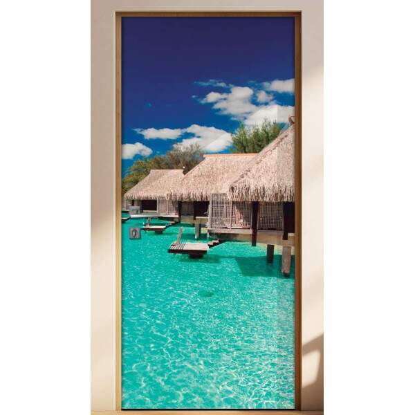 Adesivo Para Porta Paisagem Praia 2