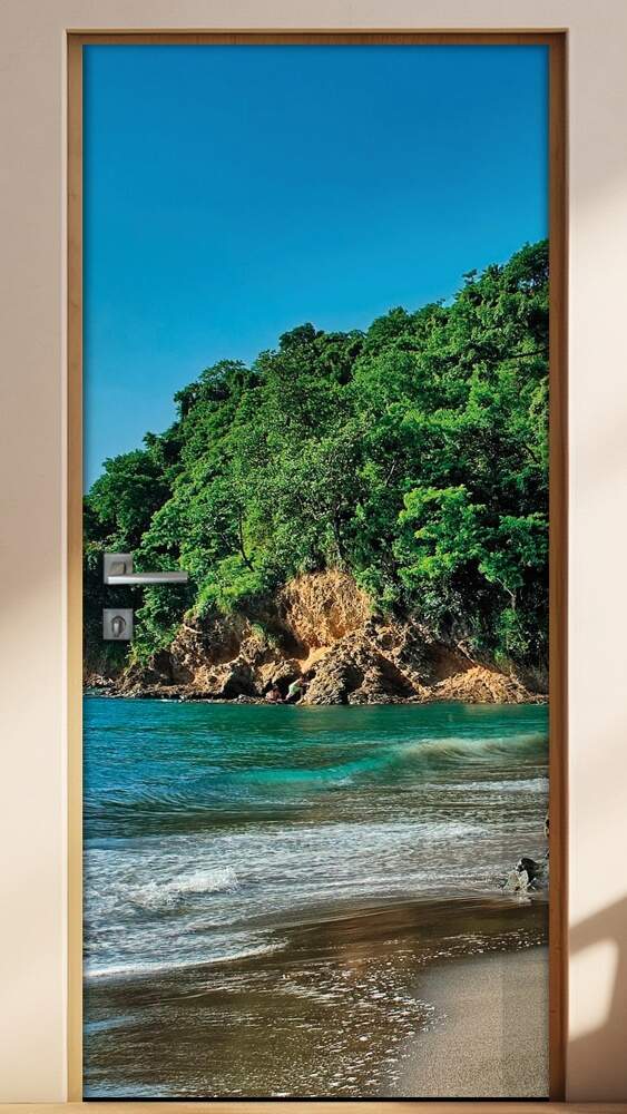 Adesivo Para Porta Paisagem Praia 3