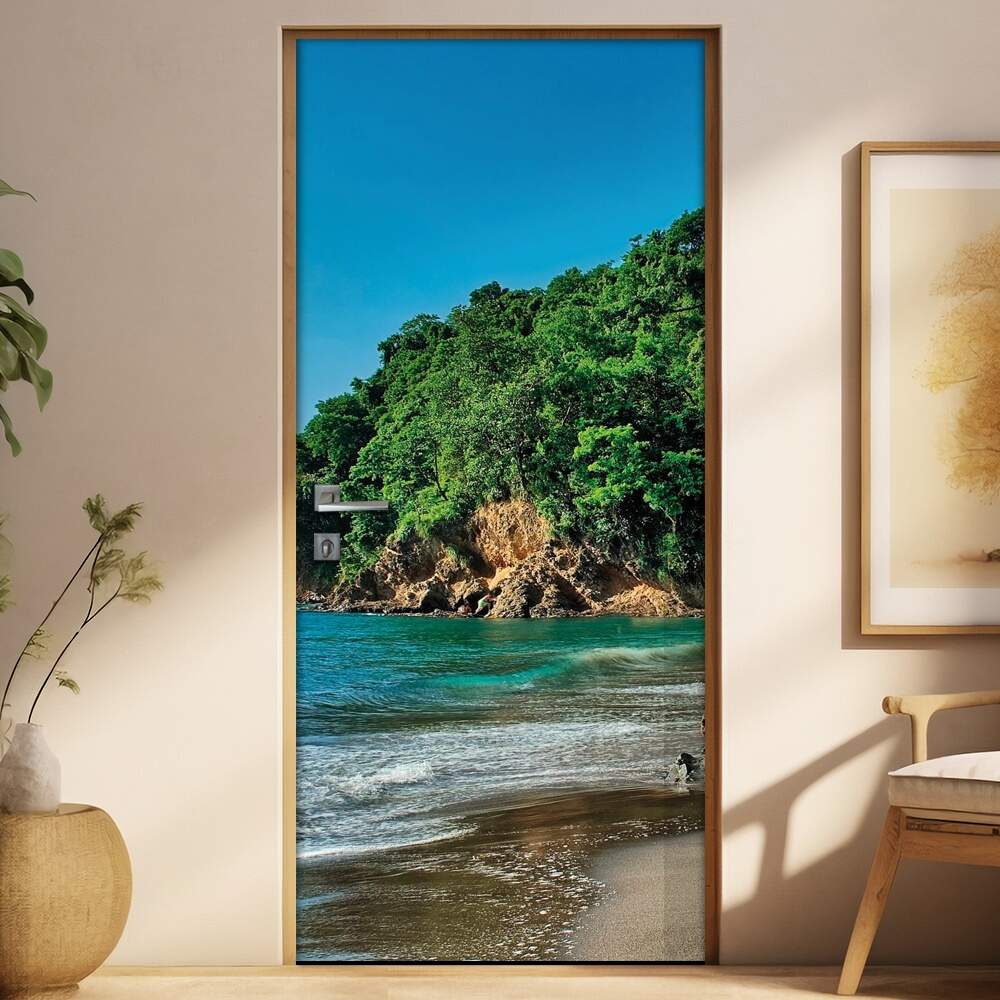 Adesivo Para Porta Paisagem Praia 3