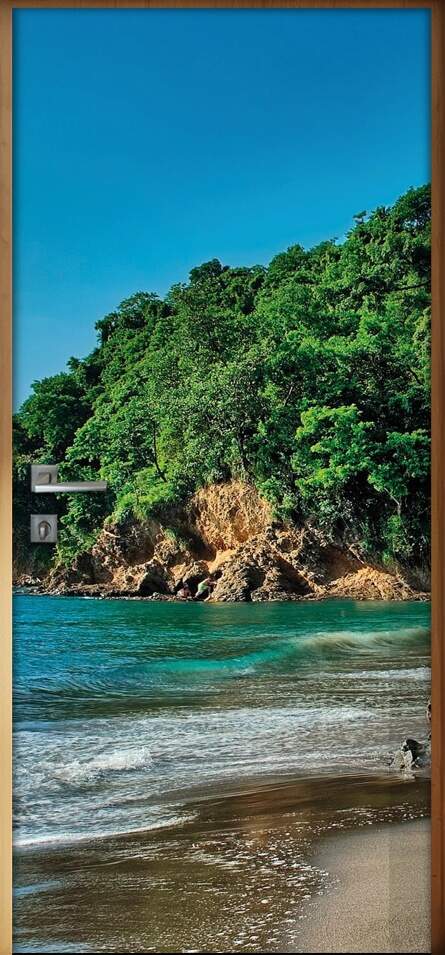 Adesivo Para Porta Paisagem Praia 3