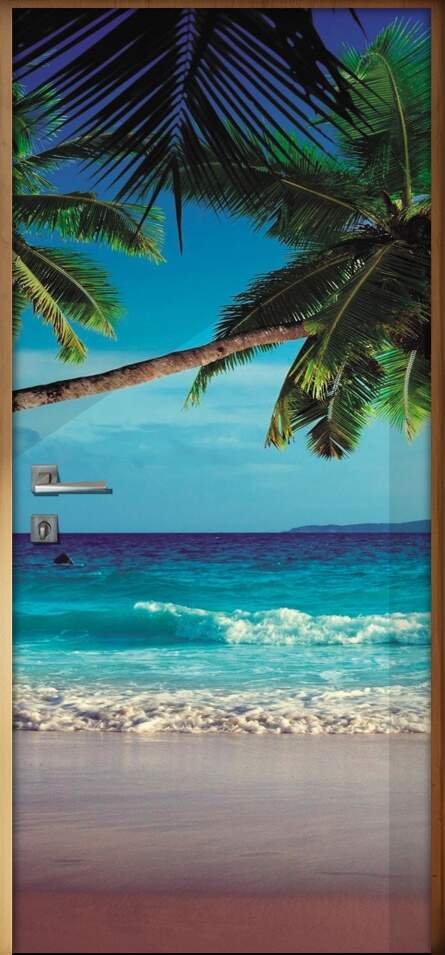 Adesivo Para Porta Paisagem Praia 4