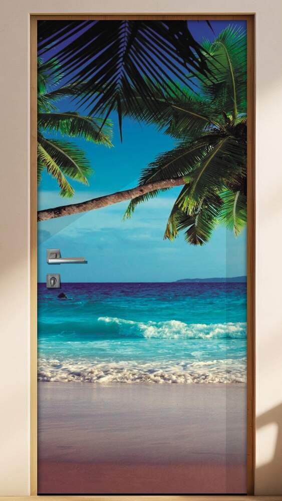 Adesivo Para Porta Paisagem Praia 4