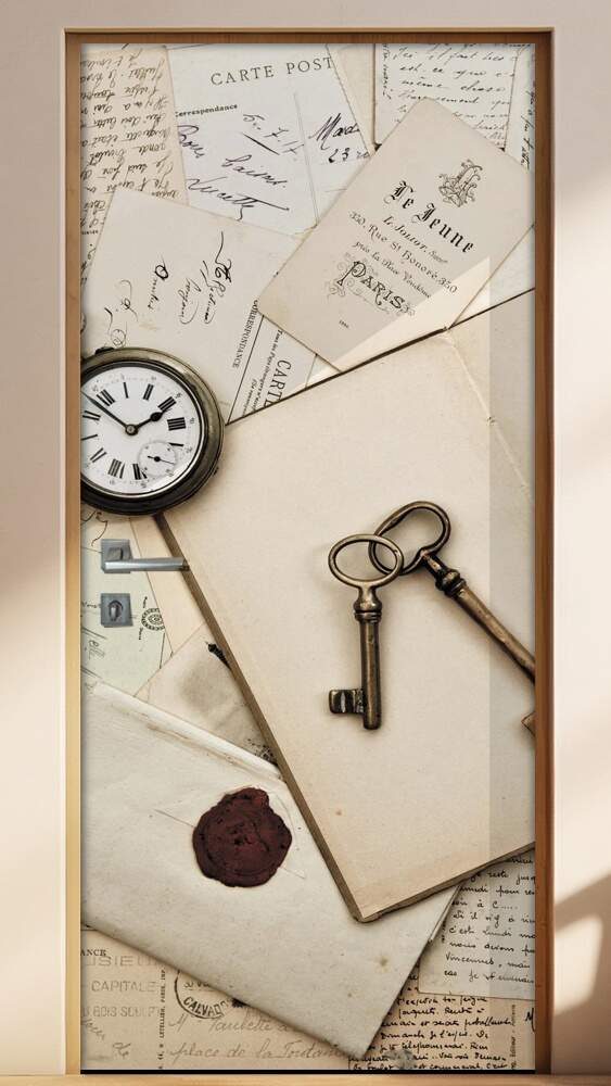 Adesivo Para Porta Vintage Papel Envelhecido