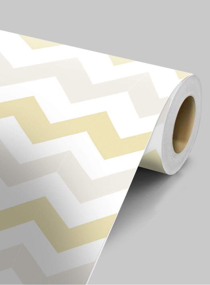 Papel de Parede Chevron Mod - 123 Amarelo e Cinza