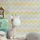 Papel de Parede Chevron Mod - 123 Amarelo e Cinza