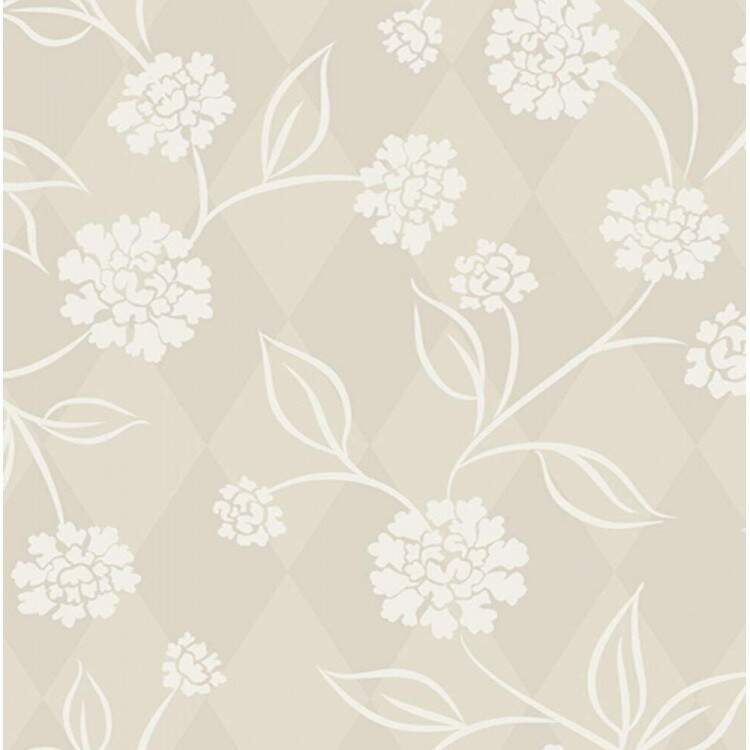 Papel de Parede Floral Mod - 359 Fundo Cinza