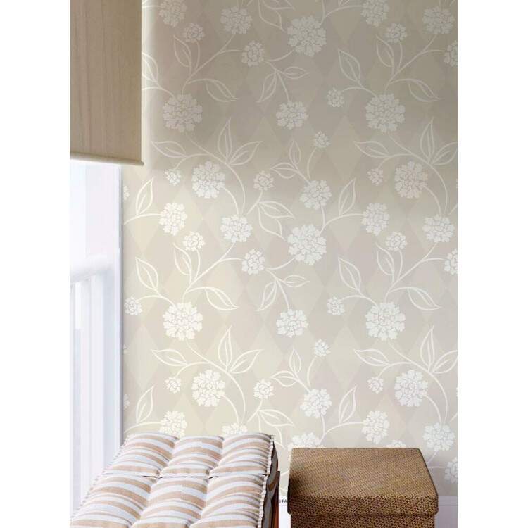 Papel de Parede Floral Mod - 359 Fundo Cinza