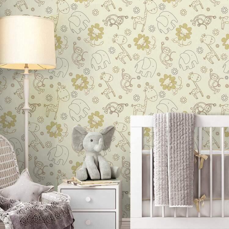 Papel de Parede Infantil Mod - 275 Safri Animais