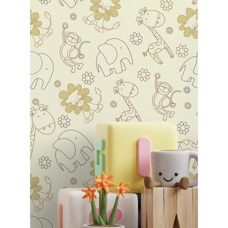 Papel de Parede Infantil Mod - 275 Safri Animais