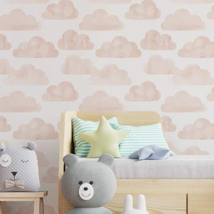 Papel de Parede Infantil Mod - 308 Nuvens Rosas