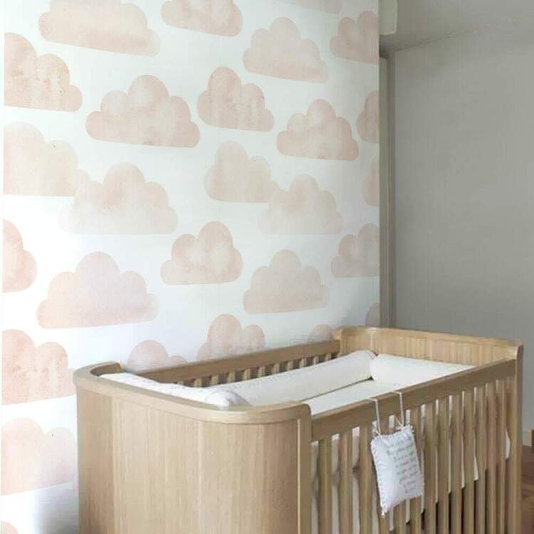 Papel de Parede Infantil Mod - 308 Nuvens Rosas