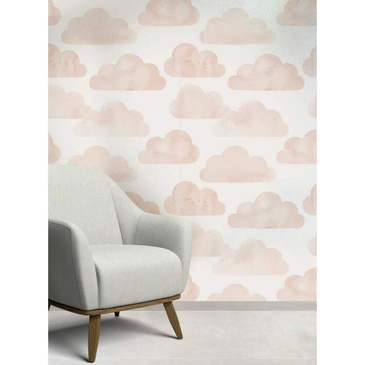 Papel de Parede Infantil Mod - 308 Nuvens Rosas