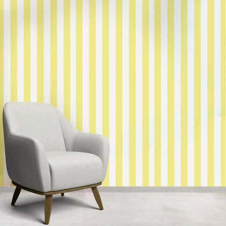 Papel de Parede Listras Modelo 129 Amarelo