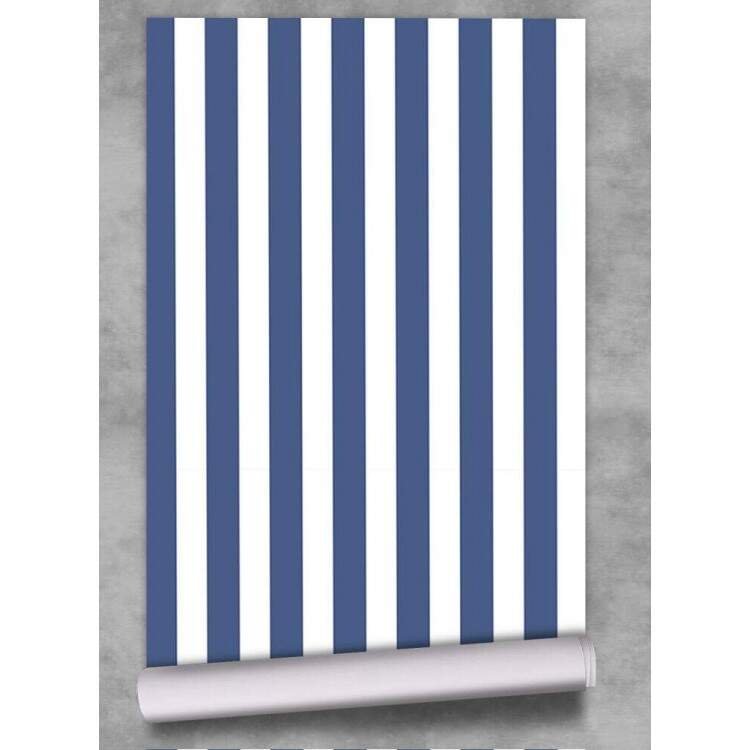 Papel de Parede Listras Modelo 133 Azul Escuro