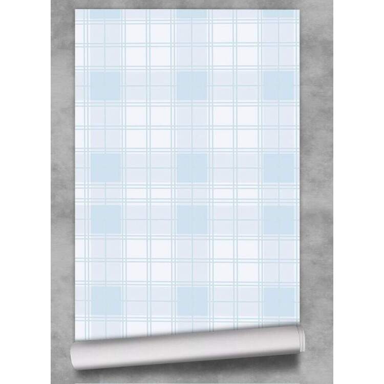 Papel de Parede Xadrez - Mod 014 Azul Claro