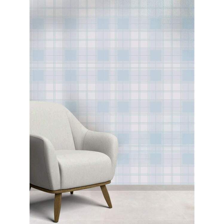 Papel de Parede Xadrez - Mod 014 Azul Claro