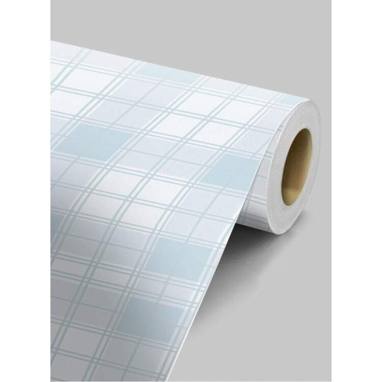 Papel de Parede Xadrez - Mod 014 Azul Claro