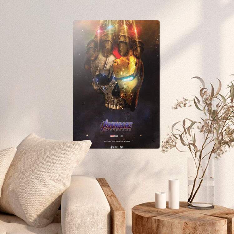 Placa Decorativa Vingadores 33 Thanos e Ironman