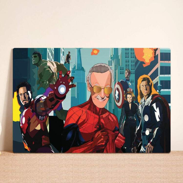 Placa Decorativa Vingadores com Stan Lee