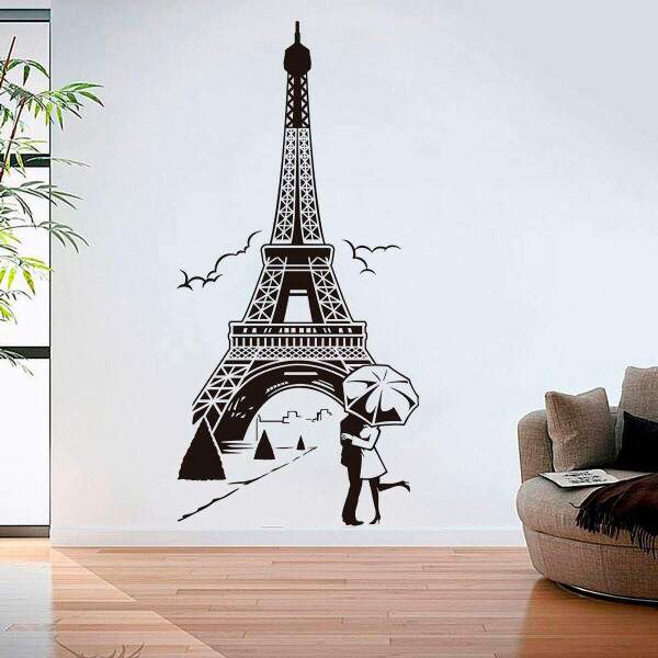Adesivo de Parede Torre Eiffel Namorados