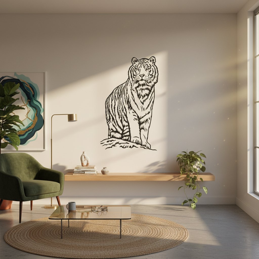 Adesivo de Parede Animais Tigre Siberiano