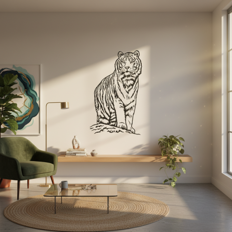 Adesivo de Parede Animais Tigre Siberiano