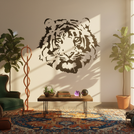 Adesivo de Parede Animais Face de Tigre
