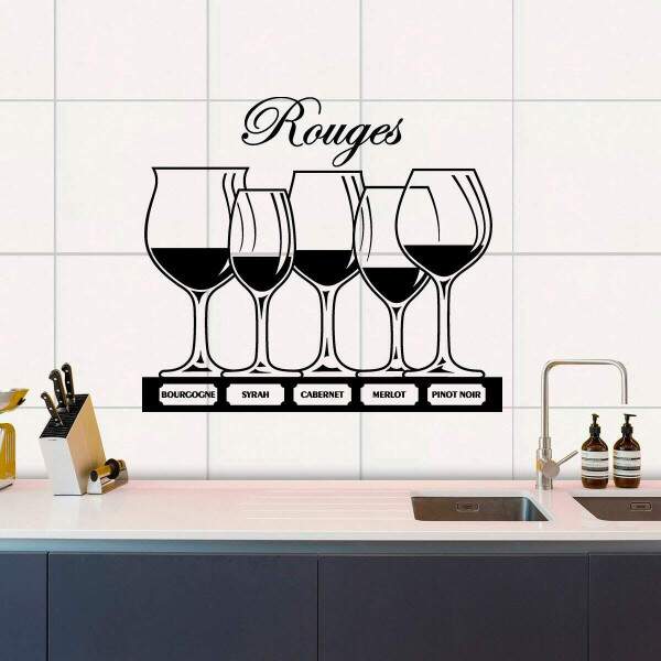 Adesivo de Parede Tipos de Vinhos
