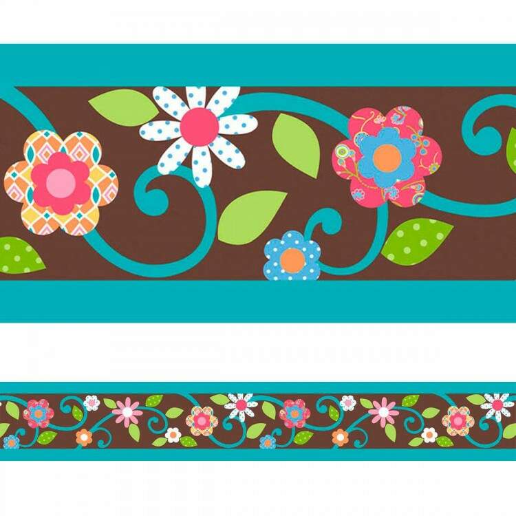 Faixa Decorativa Infantil Flores Coloridas 03