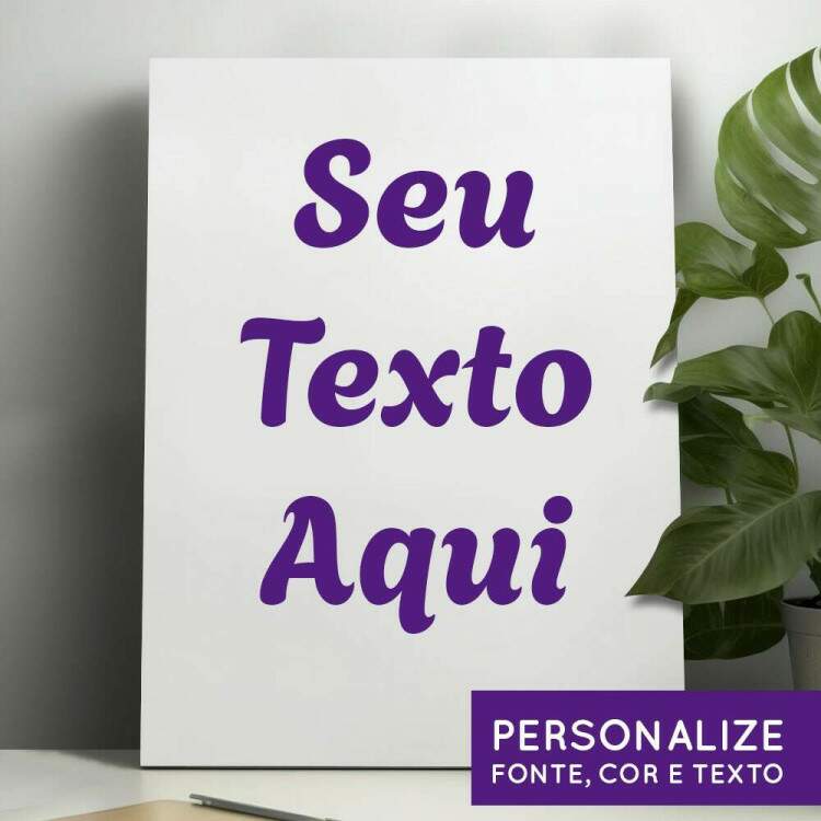 Placa Decorativa Personalizada Sua Frase Aqui 2 Vertical