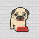 Placa Decorativa Formato Cachorrinho Pug 02